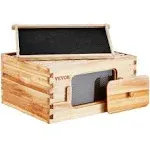 VEVOR Bee Hive Deep Box Starter Kit, 100% Beeswax Coated Natural Cedar Wood, Langstroth Beehive Kit with 10 Frames and Foundations, Transparent