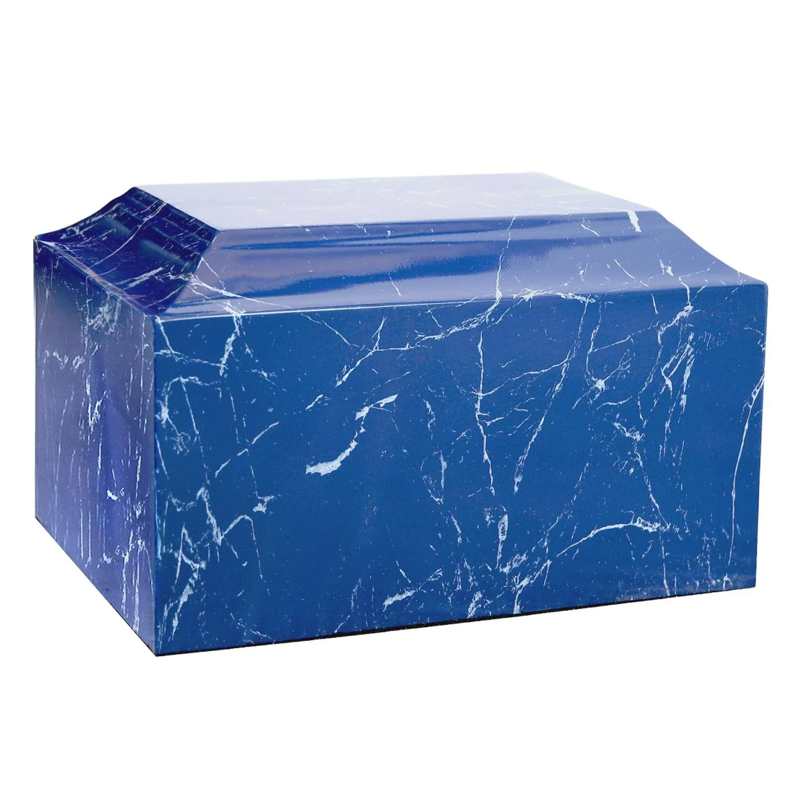 MAKEY&#039;S Blue Classic Cultured Marble Cremation Urn for Human Ashes Adult Male...