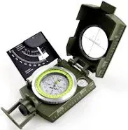 AOFAR AF-4074 Military Lensatic Sighting Compass-Multifunctional, Fluorescent, Waterproof and Shakeproof with Inclinometer and Carrying Bag for Campi