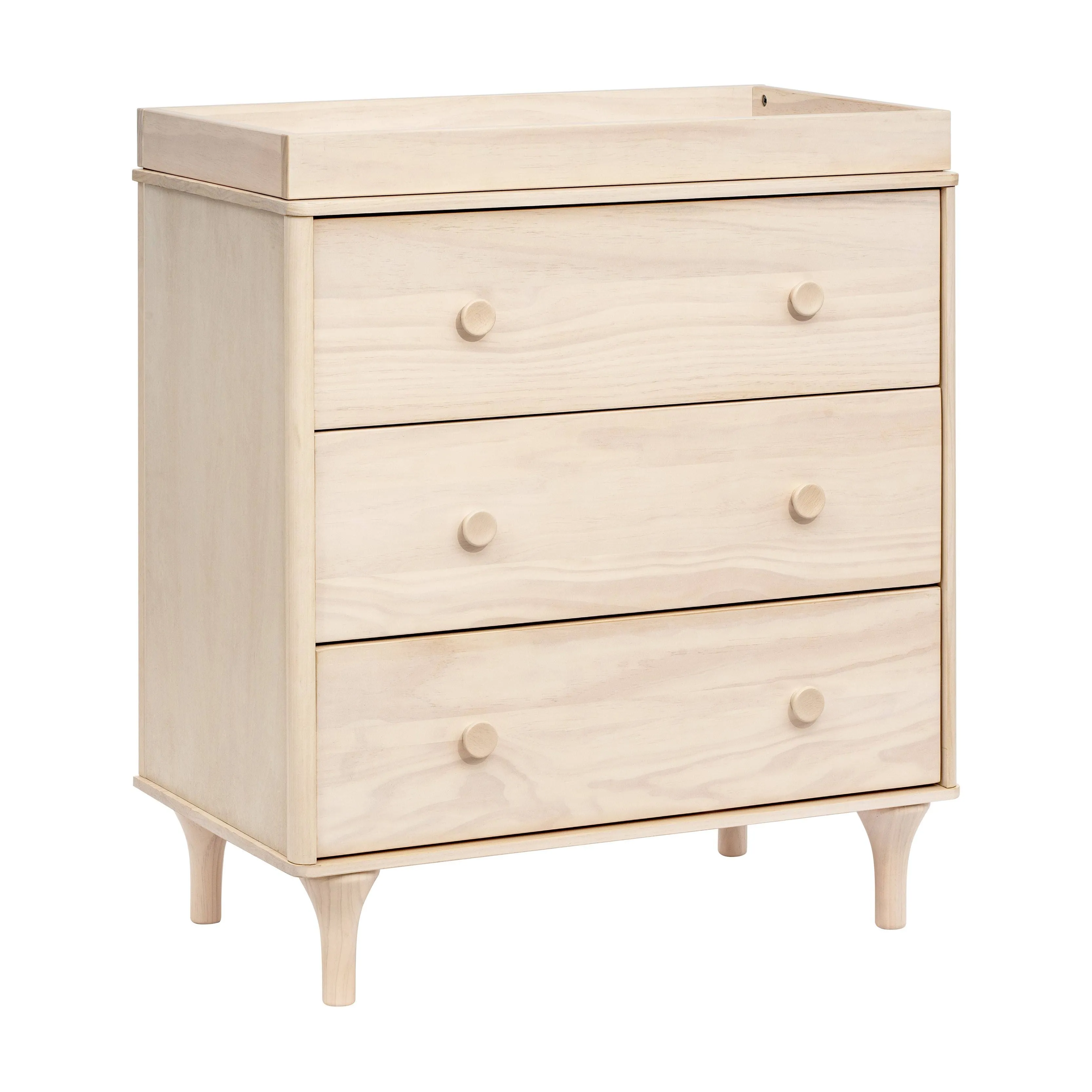 Babyletto Lolly 3 Drawer Changer Dresser with Removable Changing Tray Washed Natural