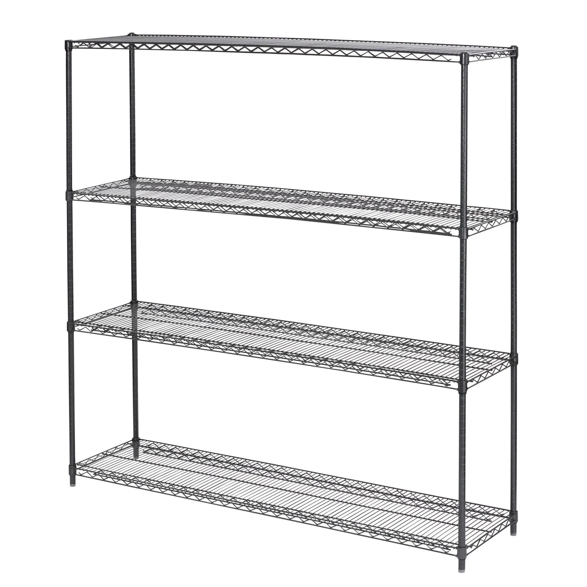 Alera Ba Plus Wire Shelving Kit 4 Shelves 72"x18"x72" Black Anthracite Plus