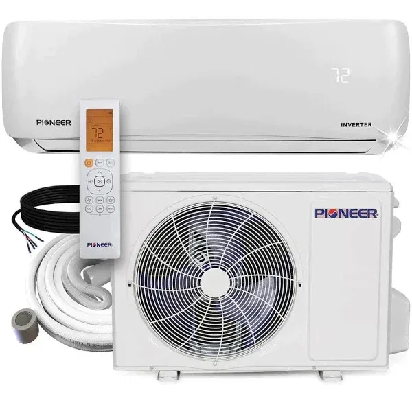 Pioneer 12,000 BTU SEER2 Ductless Mini-Split Inverter++ Energy-Star Air Conditioner Heat Pump System Full Set 115V