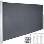 VEVOR Retractable Side Awning 118" x 63", Retractable Patio Screen Waterproof, Retractable Room Divider Grey for Privacy, Garden, Outdoor, Patio and