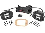 Rough Country 70803BL 2-Inch Flush Mount Black Series Cree LED Square Lights (Pair)