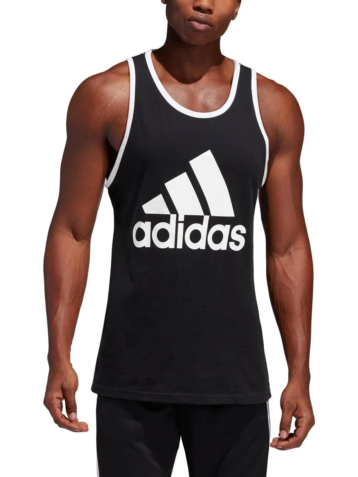 Adidas Men's Badge of Sport Classic Tank, Black/White, Small