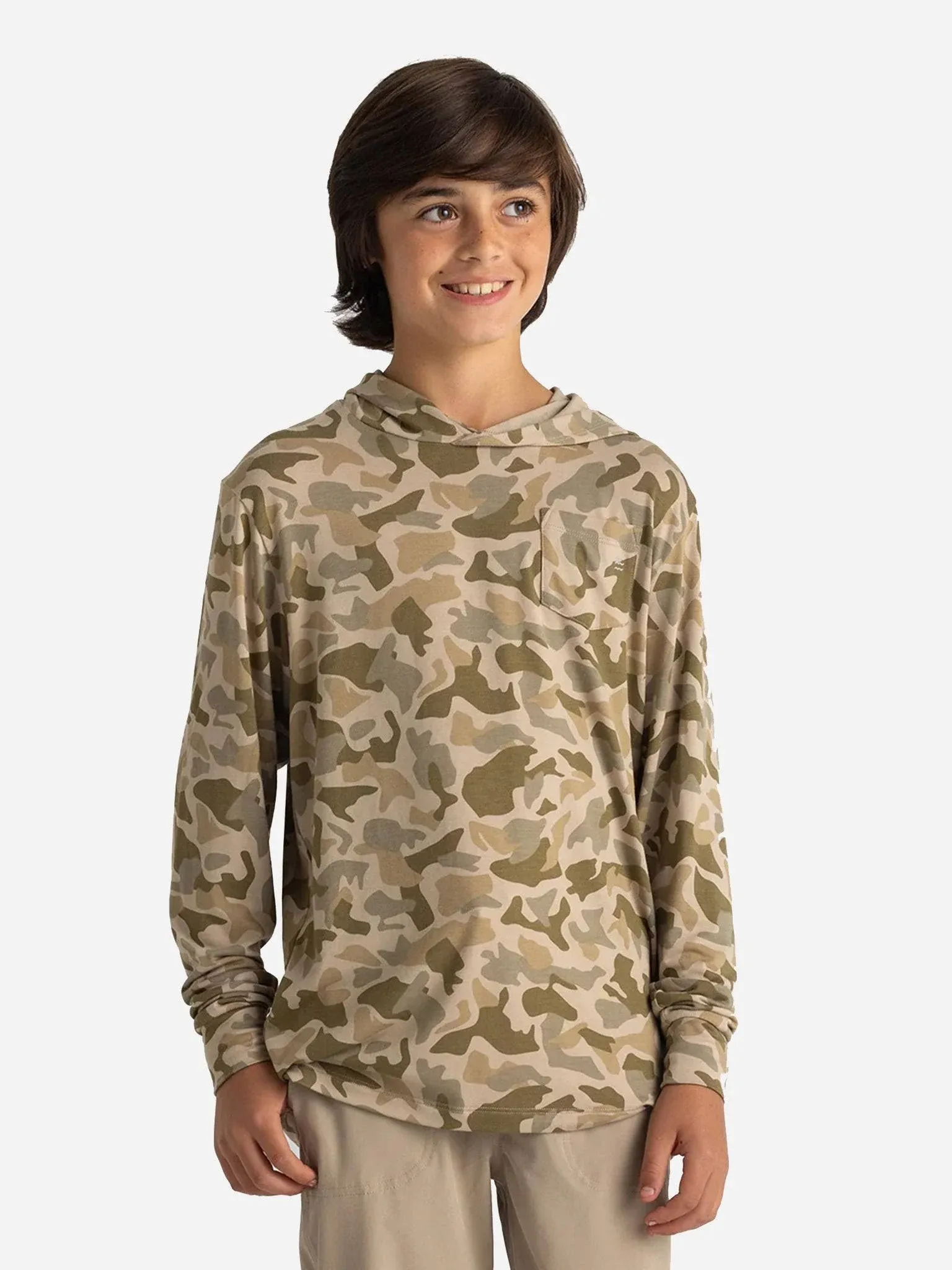 Youth Bamboo Shade Hoodie - Barrier Island Camo