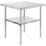 24 x 30 in. Stainless Steel Kitchen Prep Table, Bottom Shelf, CastersUS SHIP