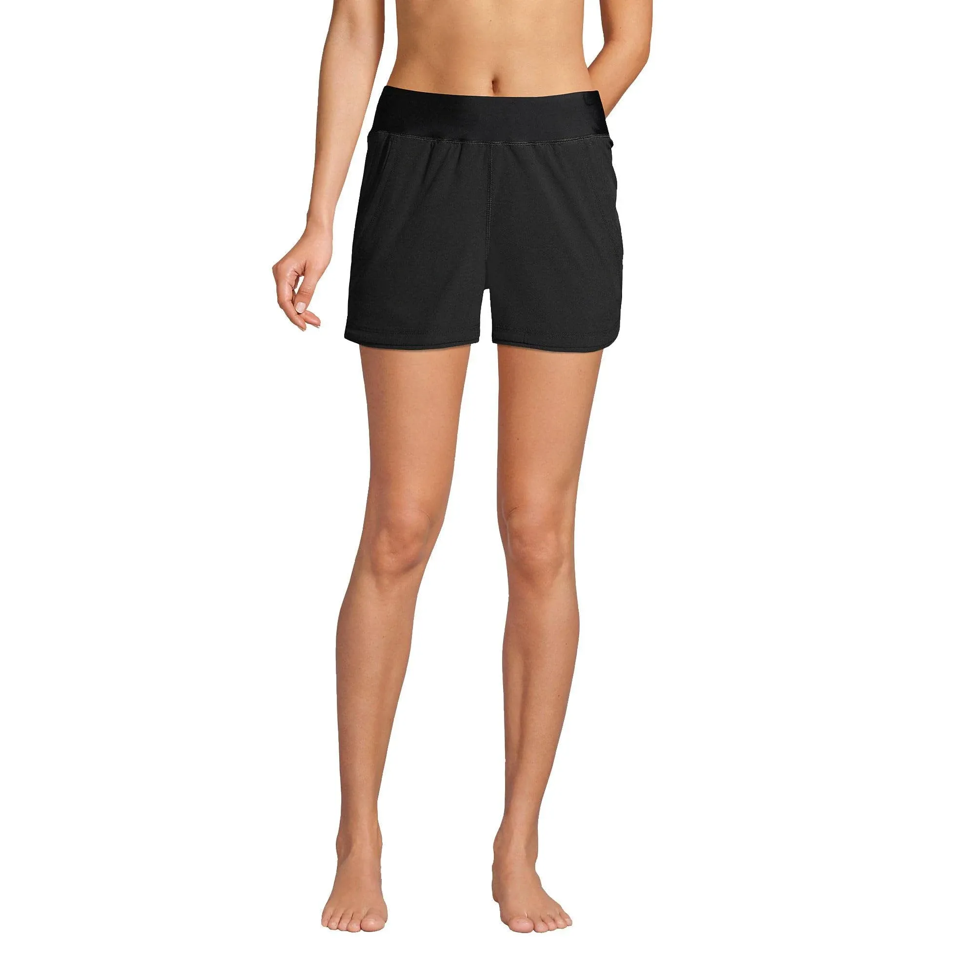 Lands' End Women's 3" Board Shorts with Panty - 8 - Black