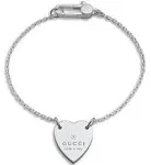 Sterling Silver Gucci Trademark Heart Bracelet