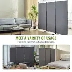 VEVOR 6.1 ft. 3-Panel Room Dividers & Folding Privacy Screens Dark Gray