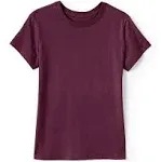 Lands' End School Uniform Girls Short Sleeve Essential Tee - Medium - Burgundy