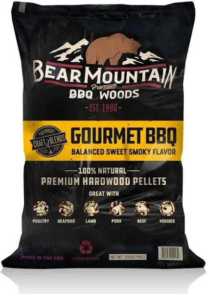 Bear Mountain, Bourbon BBQ Craft Blends Pellets, 20 lb