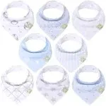 KeaBabies 8-Pack Organic Baby Bandana Bibs