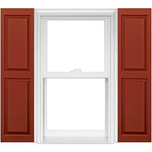 Homeside Raised Panel Vinyl Shutters (1 Pair) in Stock Now, Red