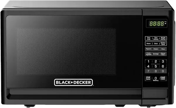 BLACK+DECKER Countertop 0.7 Cu. Ft. 700 Watts Compact Microwave Oven with LED Lighting, Child Lock