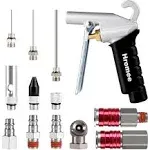 High Flow Air Blow Gun Kit with Nozzles Tips and Extensions 13 Pieces Air Com...