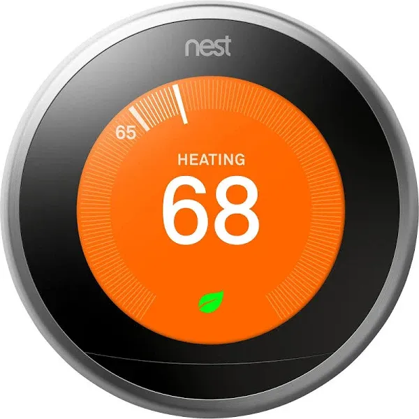 Google Nest T3018US 3rd Generation Smart Learning Thermostat - Mirror Black