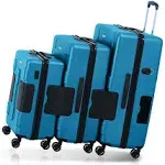 Tach Connectable Luggage 3-Piece Set Blue