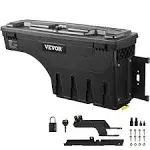 VEVOR Truck Bed Storage Box, Lockable Lid, Waterproof ABS Wheel Well Tool Box 6.6 Gal/20 L with Password Padlock, Compatible with Super Duty 2017-2021