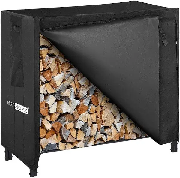 VIVOHOME 96 in. Heavy-Duty Indoor Outdoor Firewood Rack with Cover X002747EKH