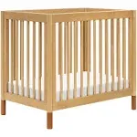 Babyletto Gelato 4 in 1 Convertible Mini Crib - Honey with Vegan Tan Leather Feet