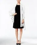 Calvin Klein Satin-Trim Chiffon Evening Wrap - Eggshell