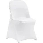 VEVOR 30 Pcs White Stretch Spandex Chair Covers - Ideal for Weddings, Parties, Dining, and Banquets - Universal, Washable Slipcovers for Folding