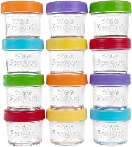 WeeSprout Glass Baby Food Storage Jars Baby Food Jars Lids