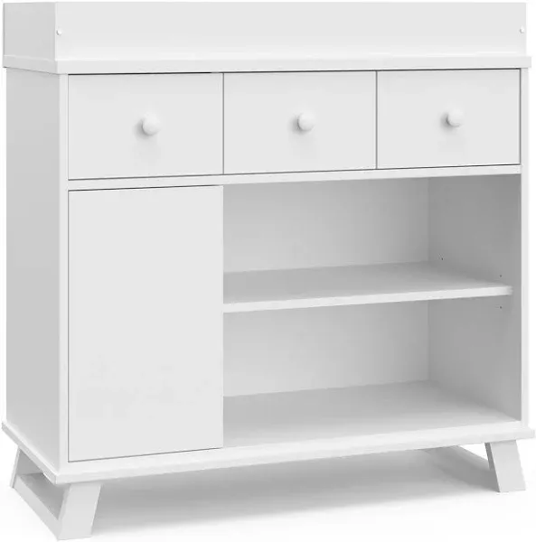 Storkcraft Kids Dressers Built-In Driftwood Stain-Resistan<wbr/>t Rectangle Brown