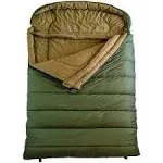 Teton Sports Mammoth Flannel Lined Sleeping Bag, Olive Green, Queen, 94" x 62"