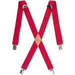 Dickies Men's 1-1/2 Solid Straight Clip Suspender, Red,