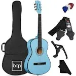 Best Choice Products 38in Beginner Acoustic Guitar Starter Kit w/ Gig Bag, Strap, Strings - Light Blue