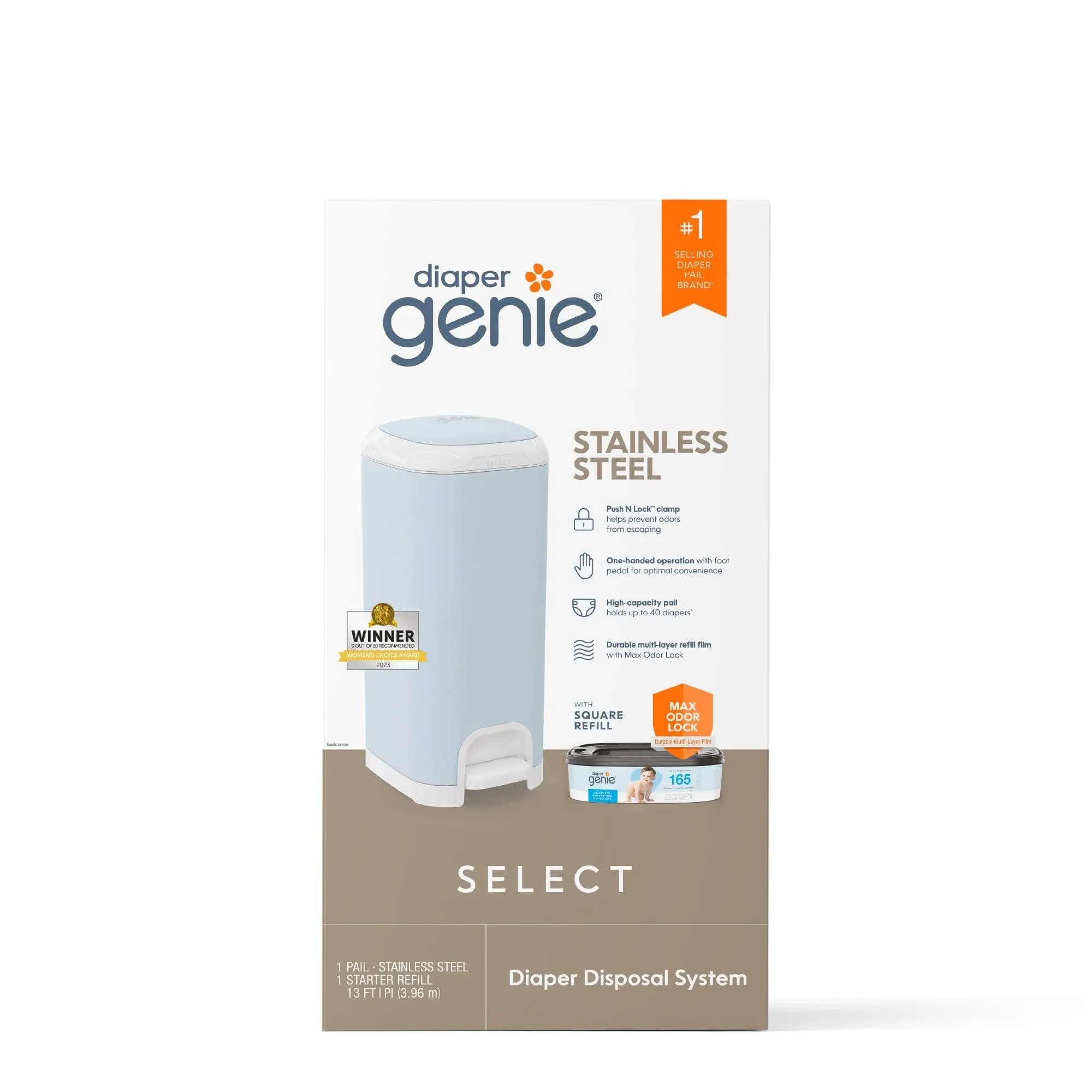 Diaper Genie Select Diaper Pail - Blue