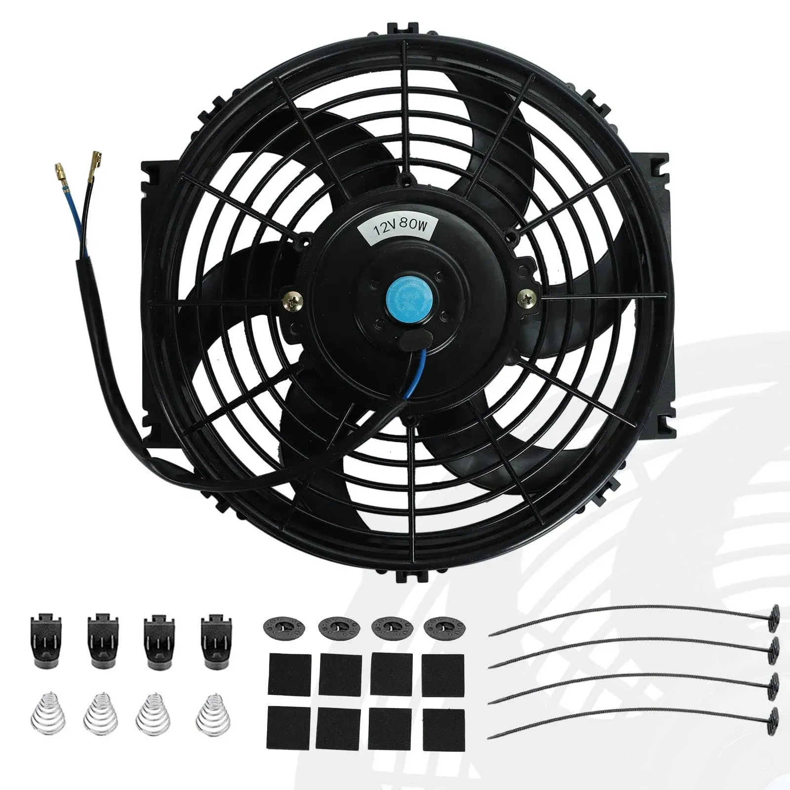 10" inch Slim Fan Push Pull Electric Radiator Cooling Fans 12V Mount Kit Unversal Black