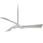 "Minka Aire 60'Ceiling Fan in Brushed Nickel W/ Silver from the Curl collection - F714L-BN/SL"