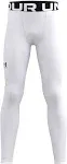 Under Armour Boys' Coldgear Armour Leggings, XL, White/Black