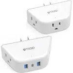 Etokfoks 3AC Multi Plug Electrical Splitter Outlet Extender 2-Pack