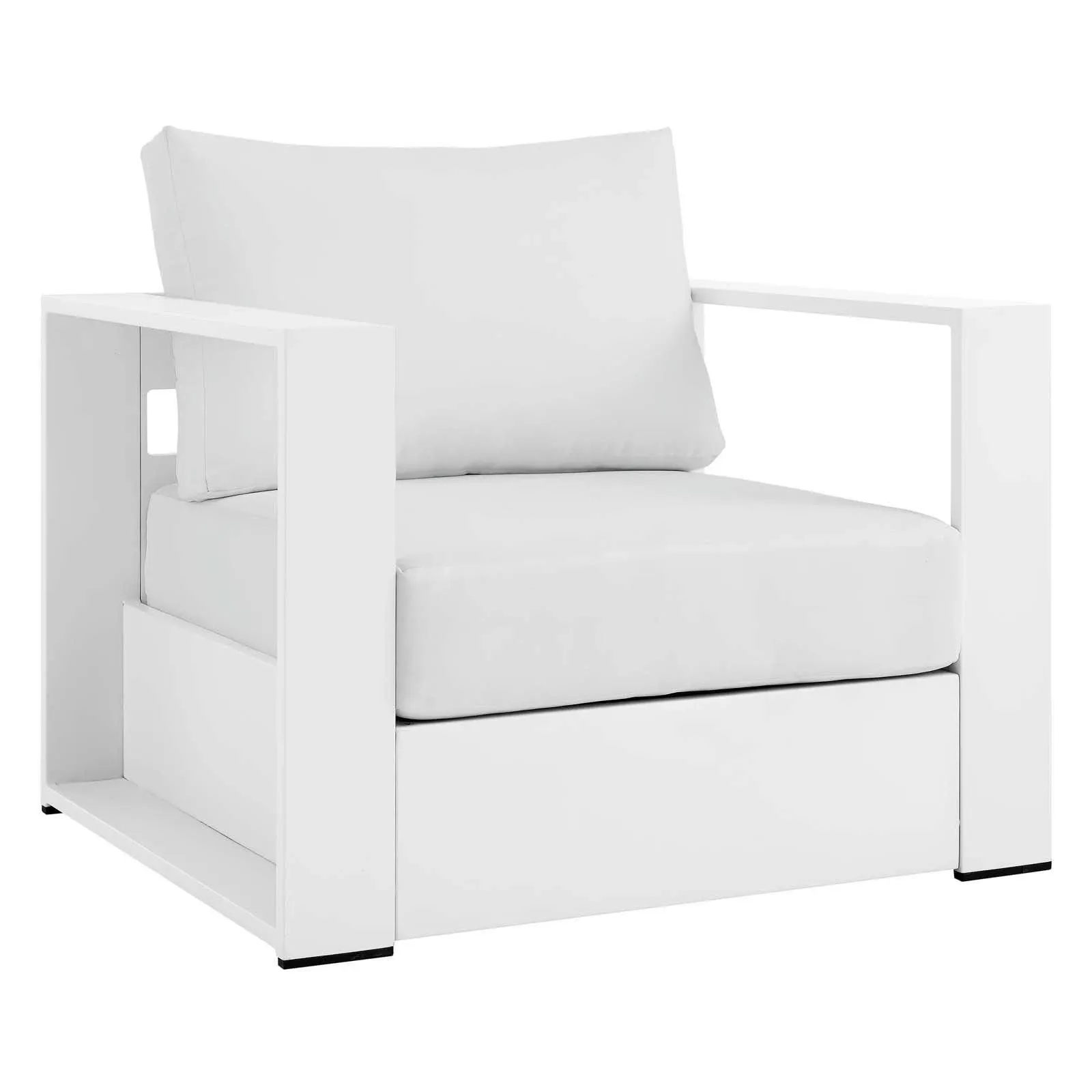 Modway Tahoe Outdoor Patio Powder-Coated Aluminum Armchair White White