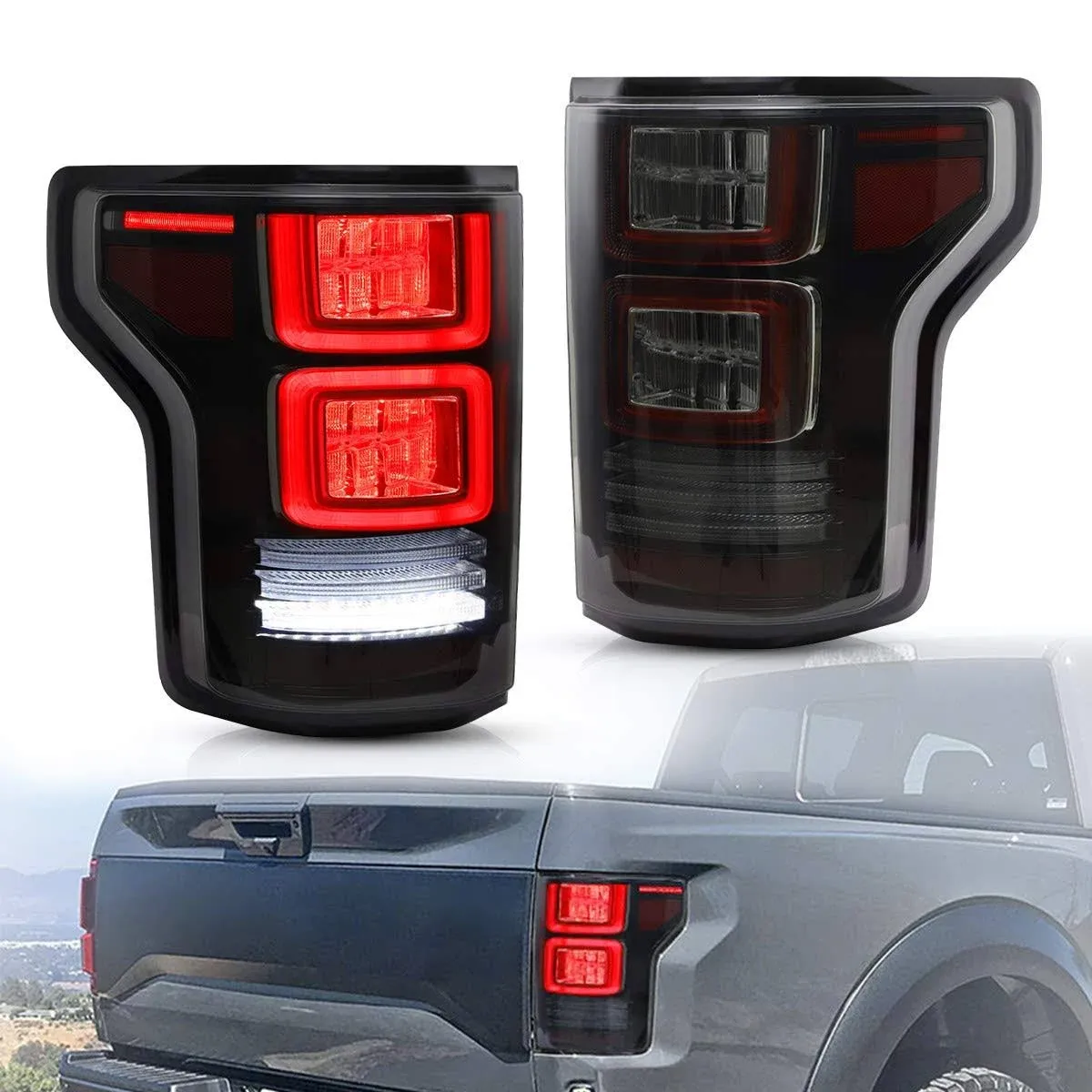 VLAND LED Tail Lights Rear Lamps Fit For 2015-2020 Ford F150 Smoked Lens A Pair  | eBay