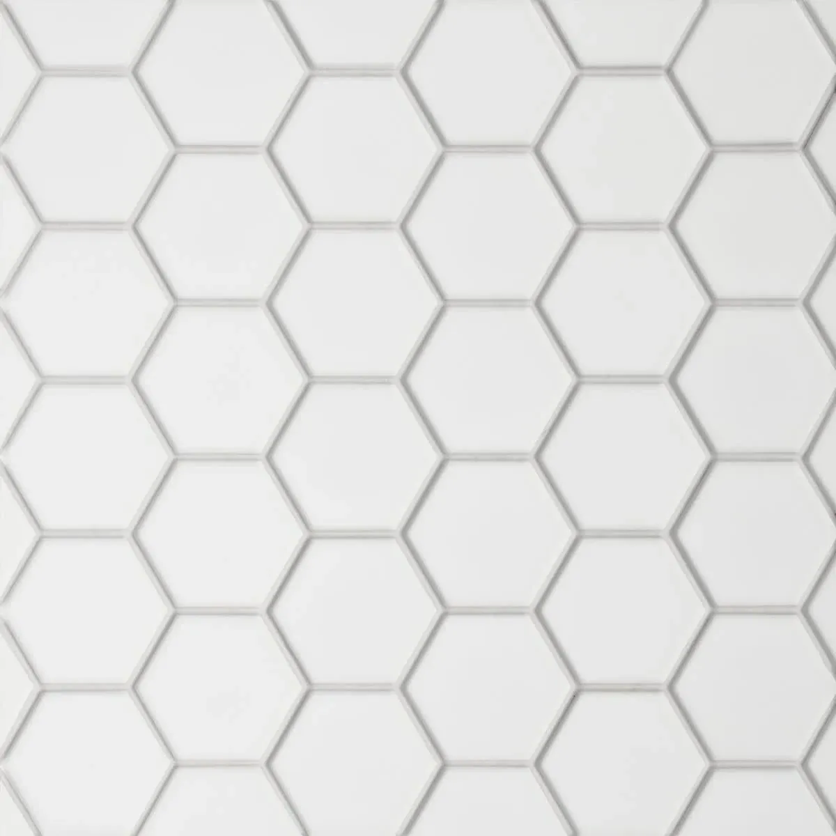 Le Cafe 2" x 2" Hexagon Matte Porcelain Mosaic Tile in White by Bedrosians