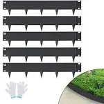 VEVOR 39 in. L x 0.06 in. W x 5 in. H Black Steel Edging Landscape Steel Garden Edging Borders Strips Edging Black (5-Pack)