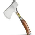 Estwing Sportsman's Axe - 14" Camping Hatchet with Forged Steel Construction & Genuine Leather Grip - E24A