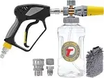 Tool Daily Foam Cannon with Pressure Washer Gun 5000 psi, Power Washer Gun with 3/8'' Swivel Quick Connector, Adjustable Foam Blaster, M22 and 1/4