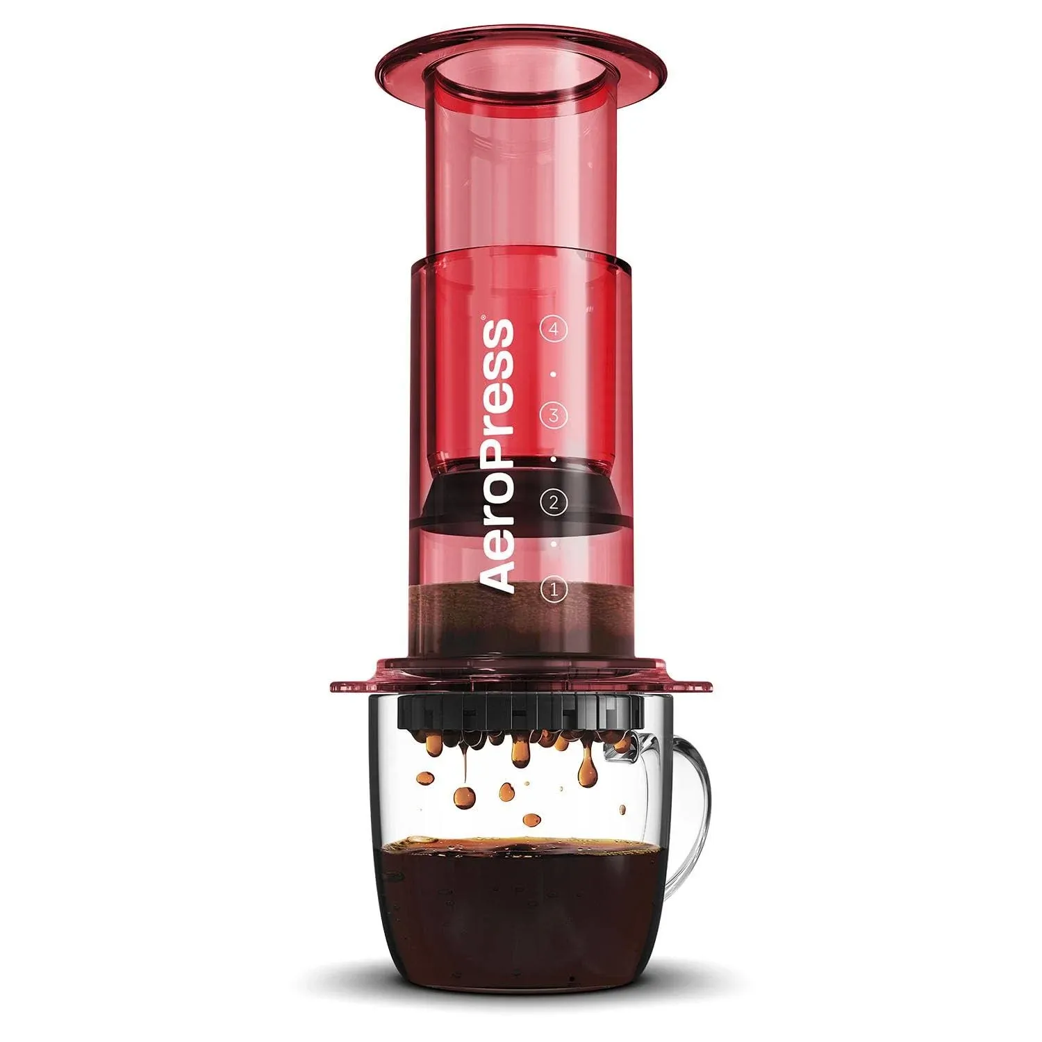 Aeropress Clear Coffee Maker (Red)