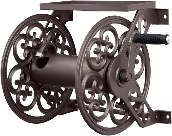 708 Steel Decorative Wall Mount Garden Hose Reel, Hol...