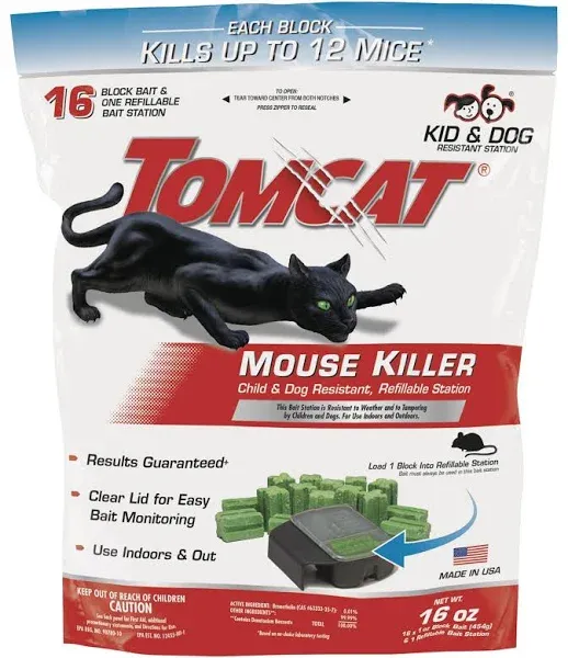 Mouse Mice Rat Killer 8 Blocks Bait Poison Rodent Station Trap Control 1-oz.