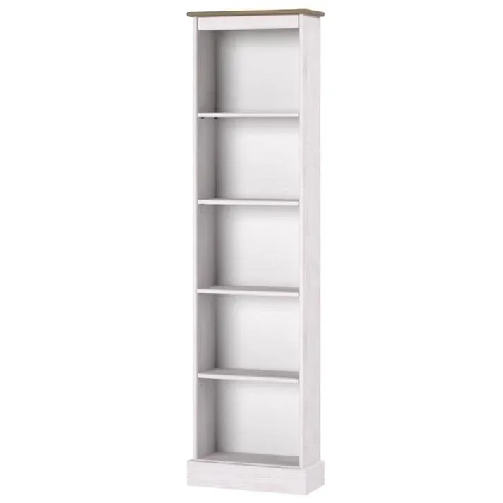 Furniture Dash Wood Bookcase Tall Narrow Corona Snow