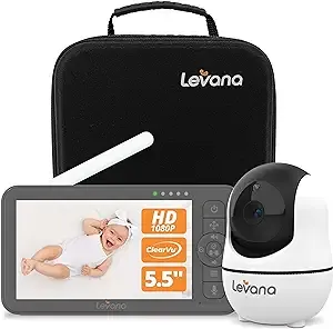 Levana Nala Video Baby Monitor No WiFi 1080P  Camera 5.5” 1080P 1000ft 5000mAH