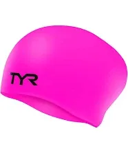 TYR Sport Long Hair Silicone Swim Cap - Black NEW in Package 