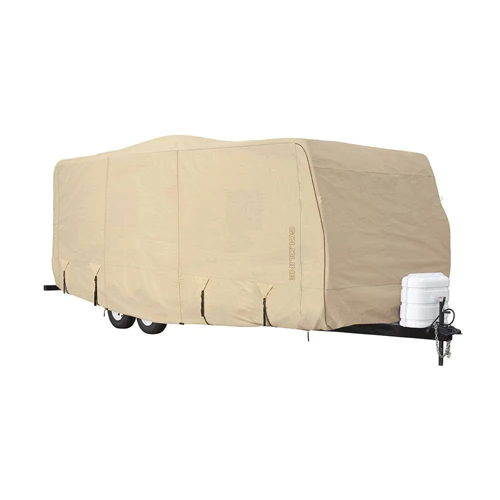 Goldline Premium RV Cover Travel Trailer Fits 28 to 30 foot Tan. 28 29 30 FT